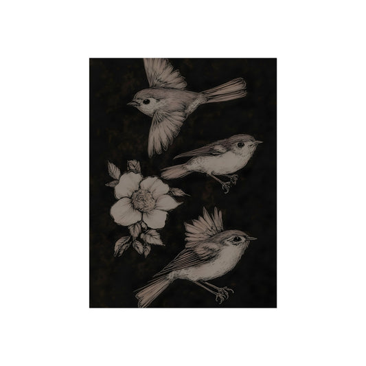 Among the Blooms birds and flowers fine art poster