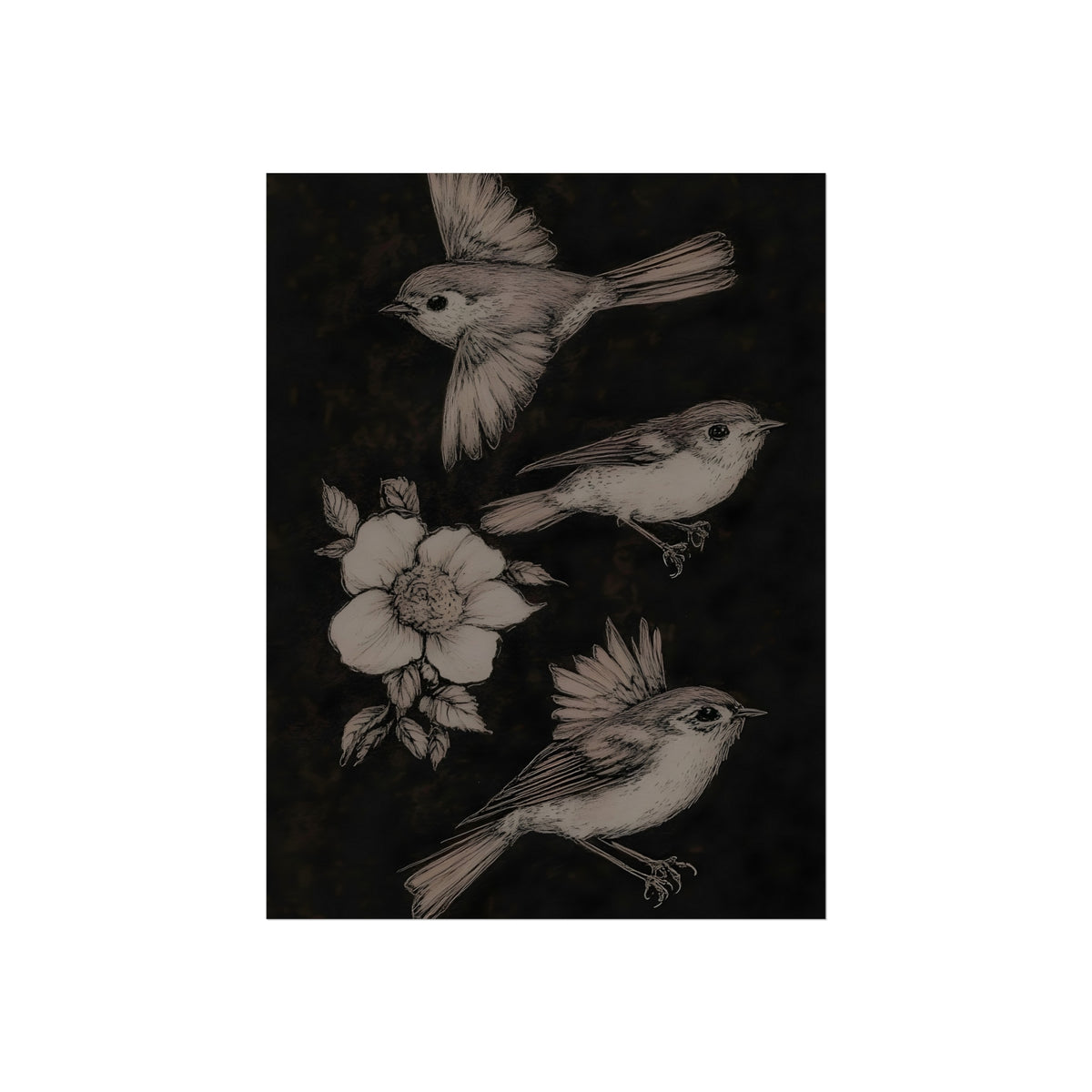 Among the Blooms birds and flowers fine art poster