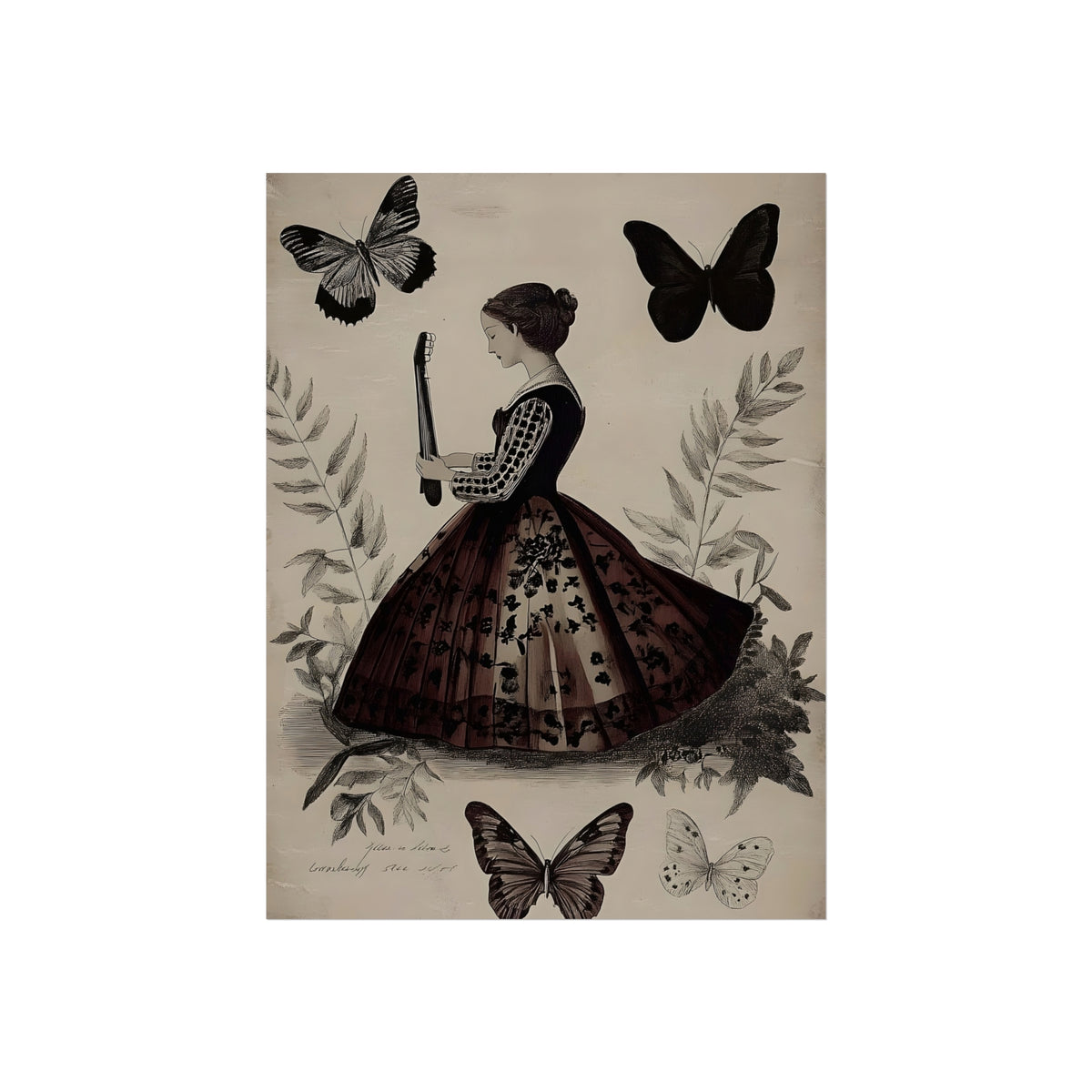 Butterflies & Strings, fine art paper print, view 4