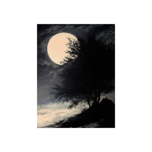 Cottage Under the Moon, art print, view 2