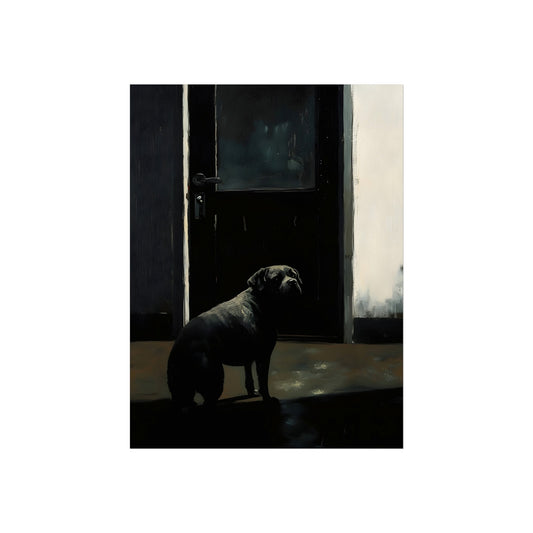 Dog in the Dark Doorway, art print, view 2