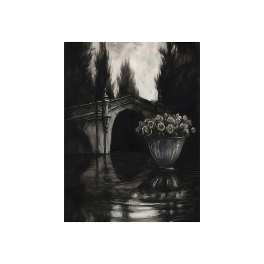 Flowers by the Old Bridge, art print, view 2