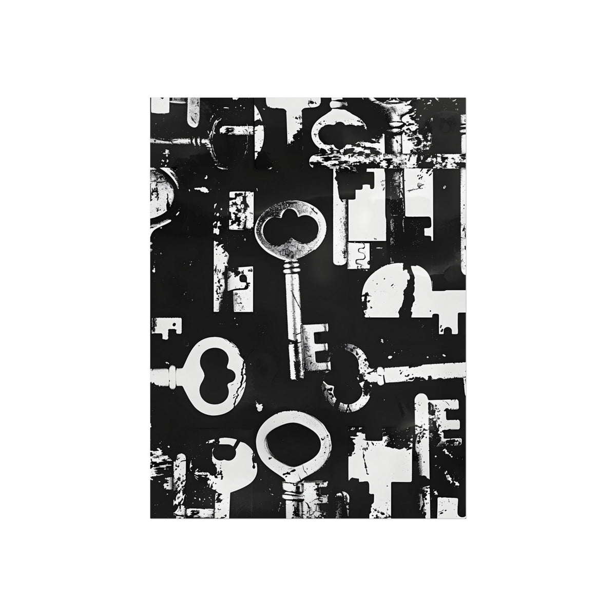 Keys to the Unseen | Gothic Collage Fine Art Paper Print framed display mockup
