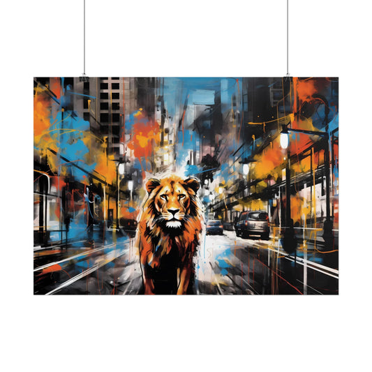 King of the Streets urban lion 28 x 20 Fine Art paper print