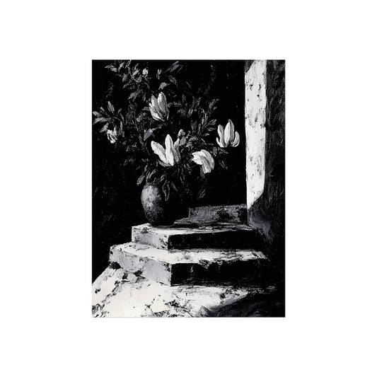 Magnolia on the Steps botanical fine art paper print artwork