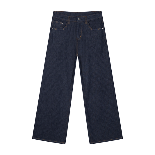 Men's Loose Fit Wide Leg Jeans in navy blue