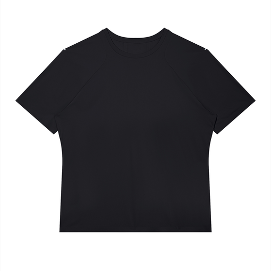 Men's Slim Fit Raglan Polyester T-Shirt in black