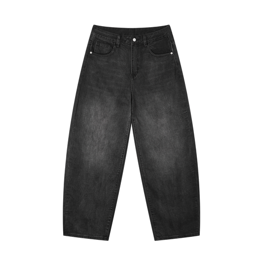 Men's Sunfade Vintage Wash Barrel Leg Jeans in black