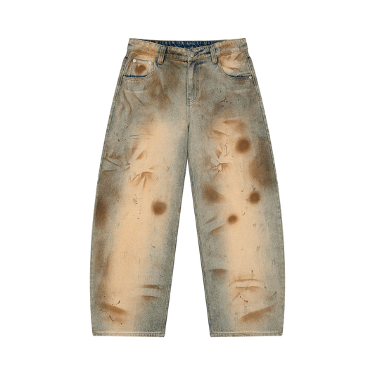 Men's Vintage Wash Barrel Leg Jeans - 450 gsm in jeans blue