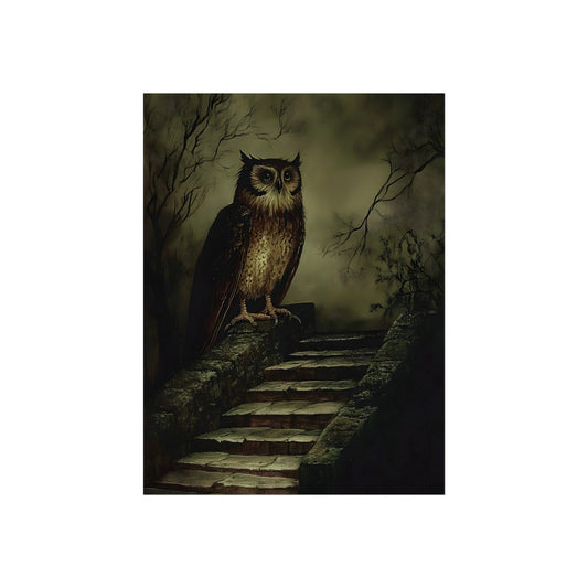 Owl at the Forest Stair, art print, view 2