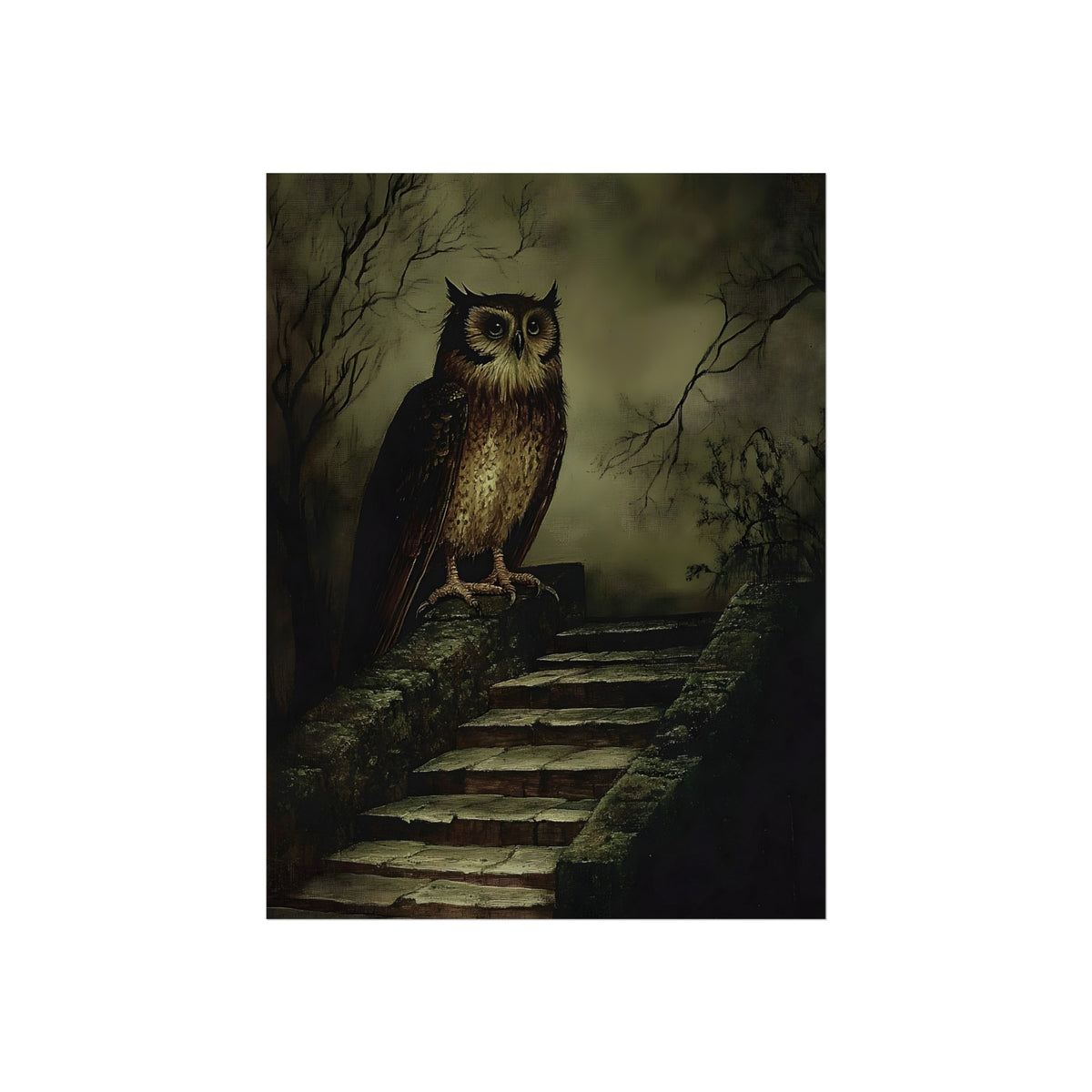 Owl at the Forest Stair, art print, view 4