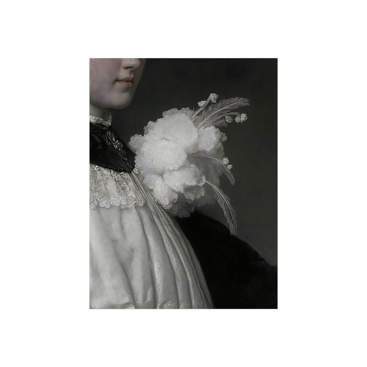 Portrait with Wildflowers fine art paper print detail
