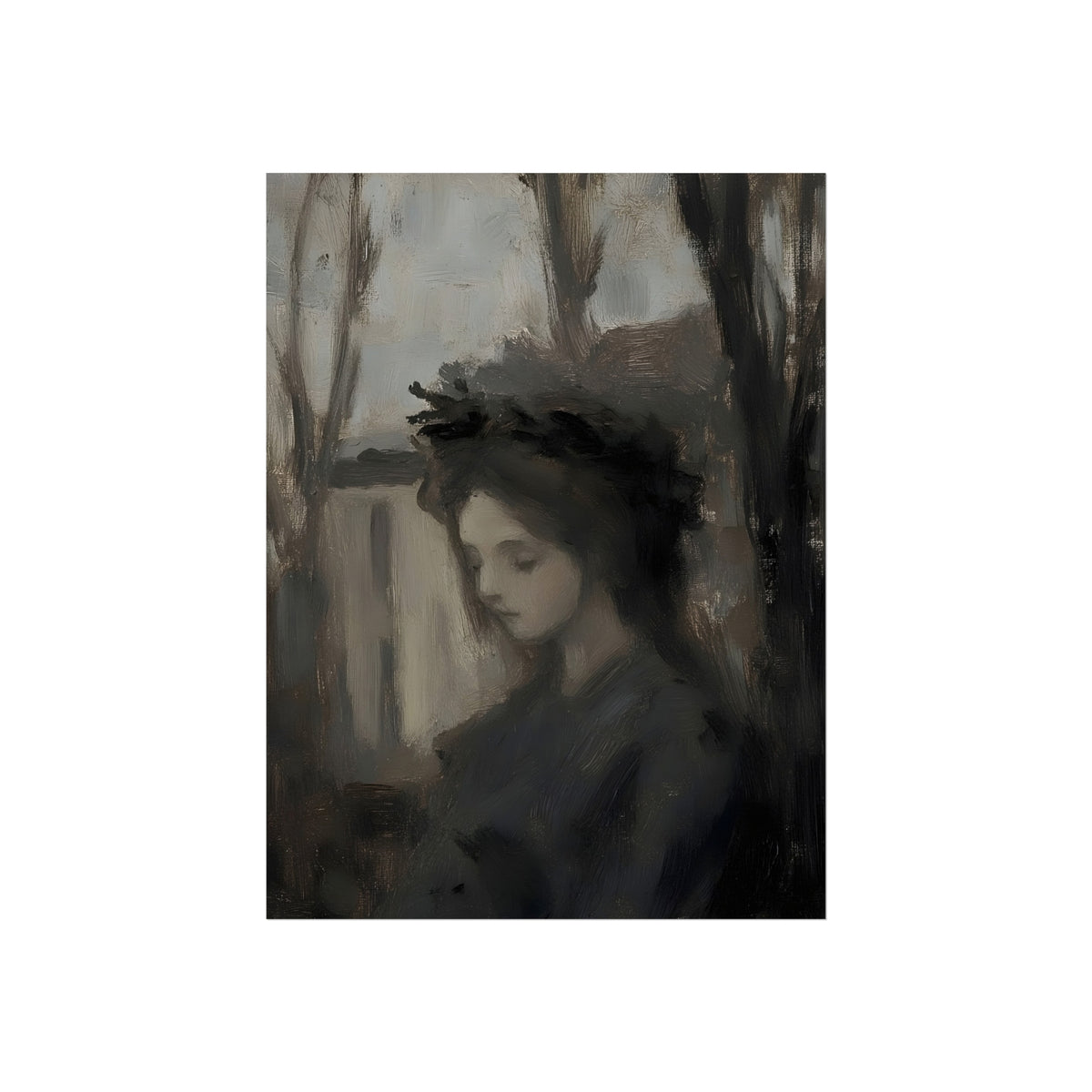 Profile in Shadow unframed abstract woman fine art paper print