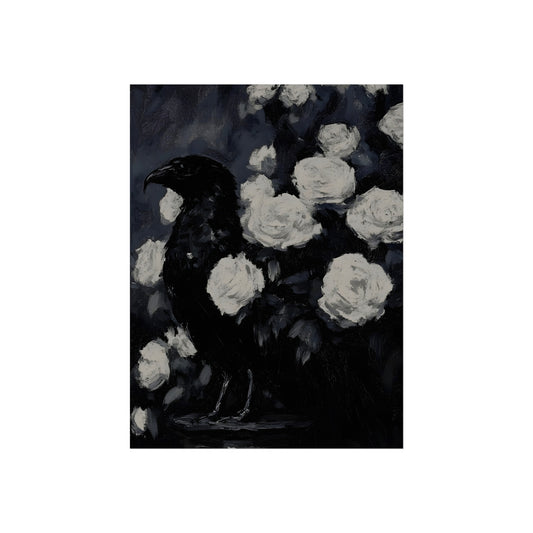 Raven Among White Roses, art print, view 2