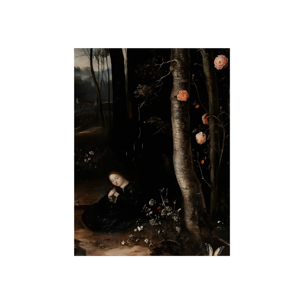 Roses at the Treeline, fine art paper print, view 4