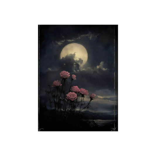 Roses Under the Full Moon, art print, view 2