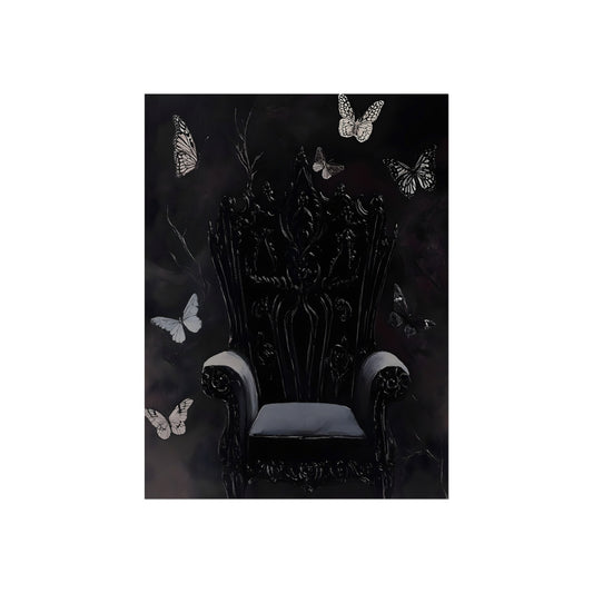 The Empty Throne gothic chair and butterflies fine art poster
