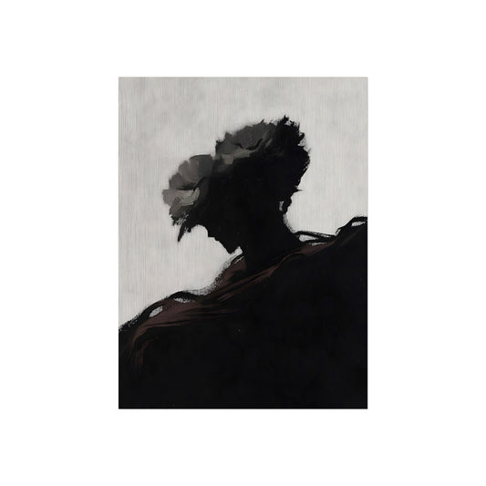The Floral Silhouette dark floral fine art paper print artwork