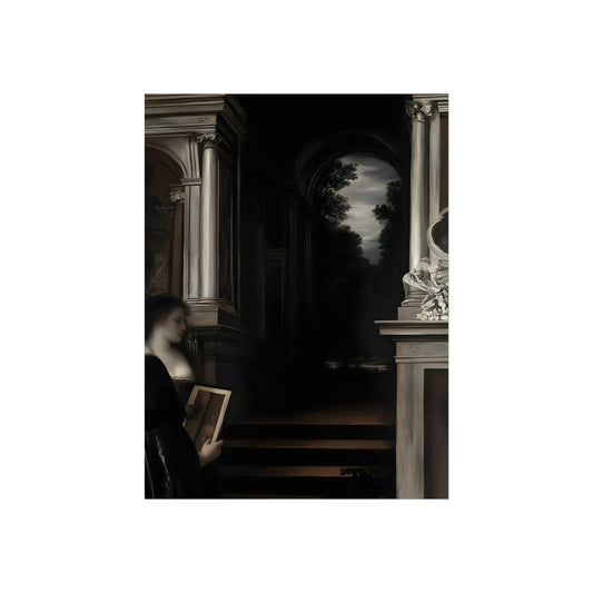 The Keeper of the Frame classical interior fine art paper print artwork