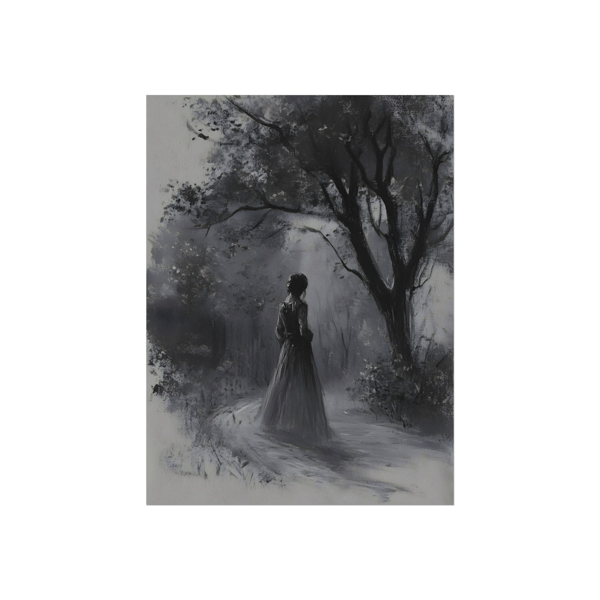 The Mist Path unframed gothic woman fine art paper print