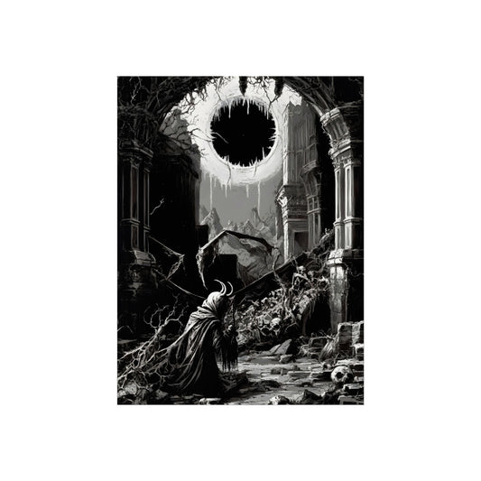 Throne of Ash apocalyptic gothic dark fantasy fine art poster