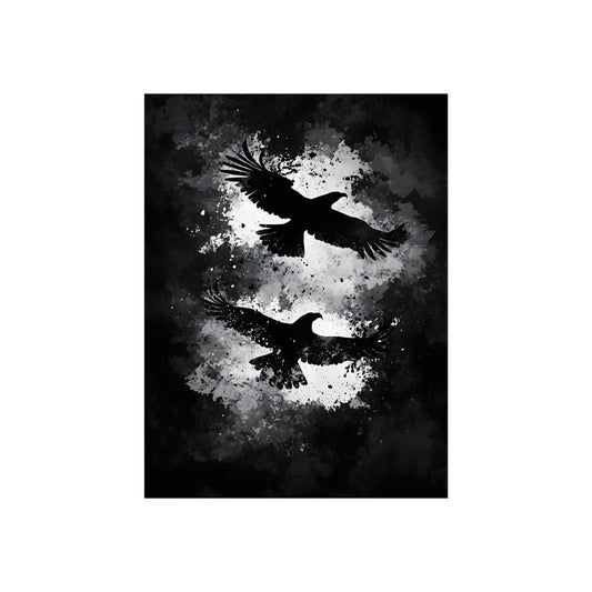 Two Crows in Flight, art print, view 2