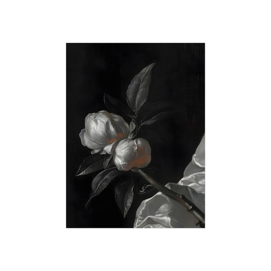Two White Roses, art print, view 2