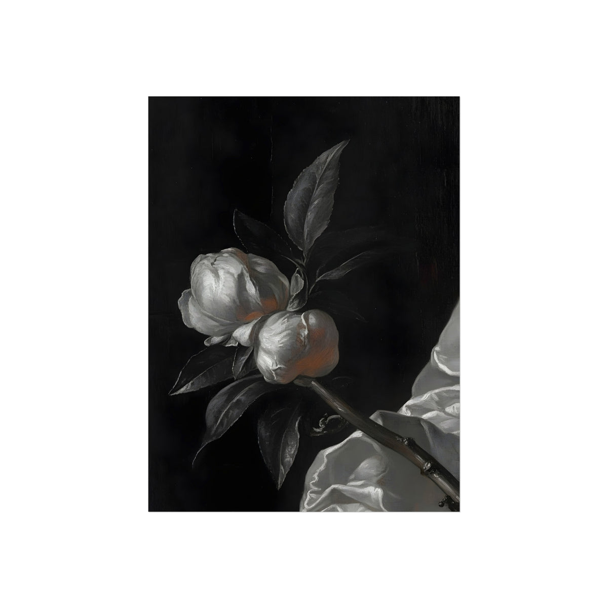 Two White Roses, art print, view 4