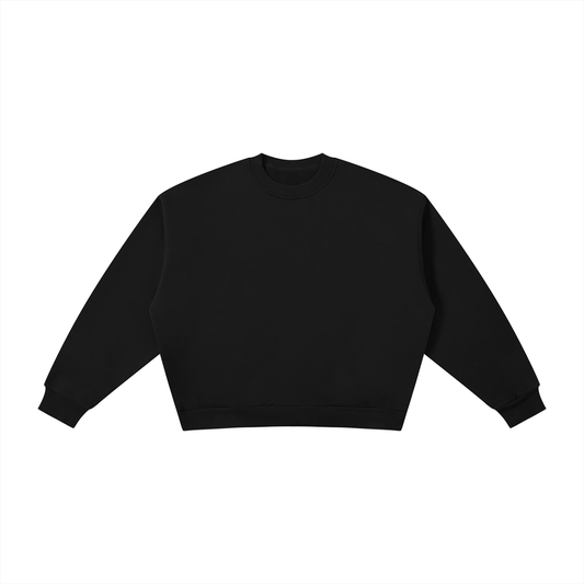 Unisex Boxy Fleece Crewneck Sweatshirt in black