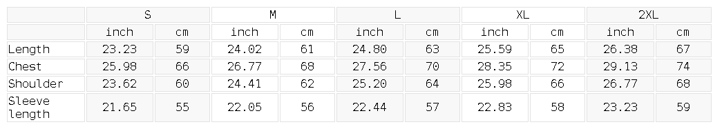 Size chart for the Unisex Boxy Fleece Crewneck Sweatshirt