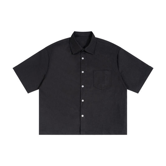 Unisex Boxy Heavyweight Short Sleeve Shirt in black