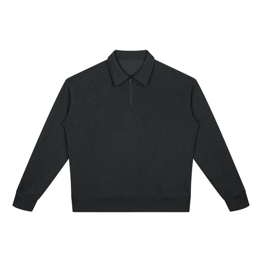 Unisex Boxy Quarter-Zip Sweatshirt in black