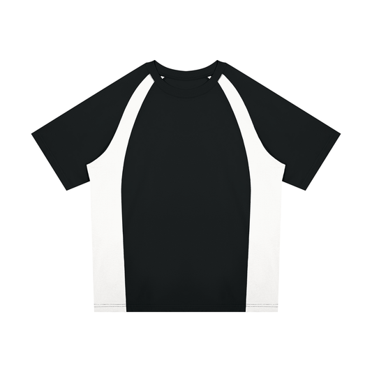 Unisex Classic Raglan Color Block T-Shirt in black with white