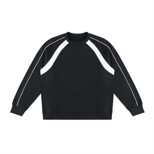 Unisex Color Block Crewneck Sweatshirt in black with white
