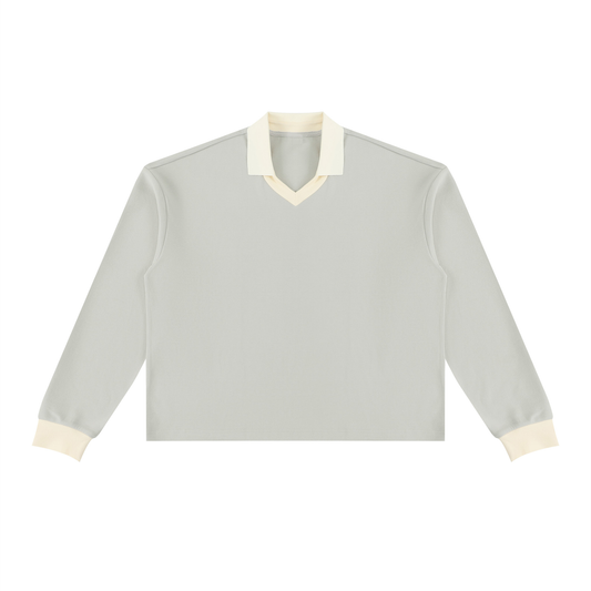 Unisex Color Block Long Sleeve Sweatshirt in light gray