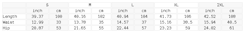 Size chart for the Unisex Contrast Side-Stripe Straight-Leg Pants