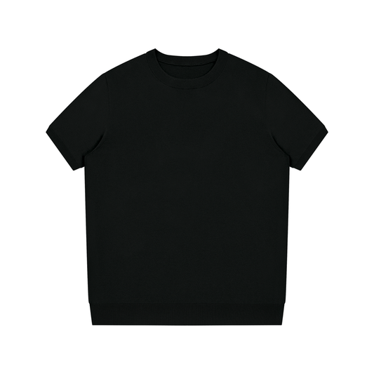 Unisex Crewneck Knit T-Shirt in black