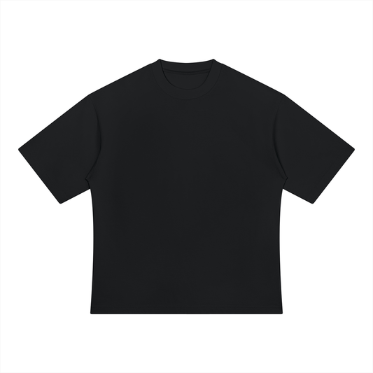 Unisex Drop Shoulder Oversized Cotton T-Shirt in black