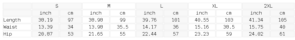 Size chart for the Unisex Essential Fleece Sweatpants