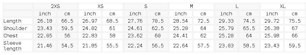 Size chart for the Unisex Essential Heavyweight Cotton Hoodie