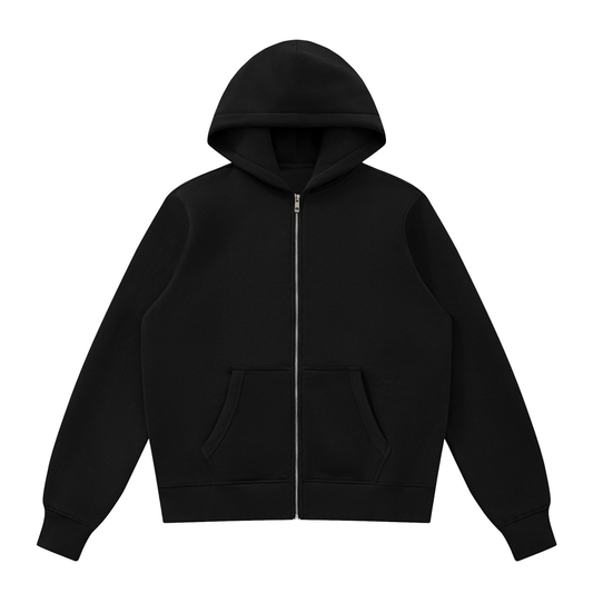 Unisex Fleece Full Zip Hoodie in black