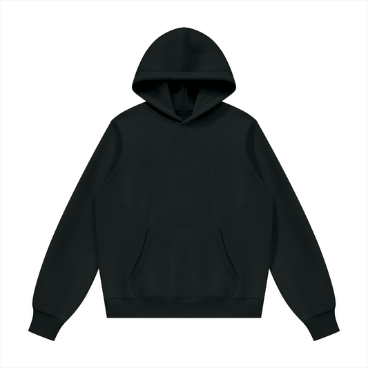Unisex Fleece Regular Shoulder Hoodie in black