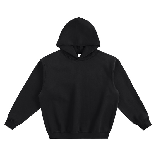 Unisex Fleeced Boxy Hoodie in black