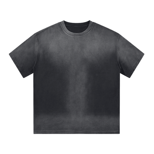 Unisex Gradient Washed Drop Shoulder T-Shirt in black
