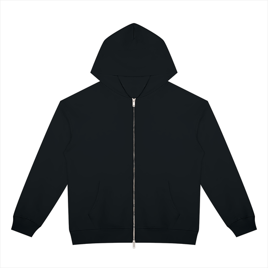 Unisex Heavyweight Full Zip Hoodie in black