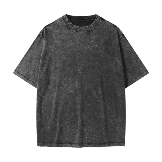 Unisex Heavyweight Snow Washed T-Shirt in batik black