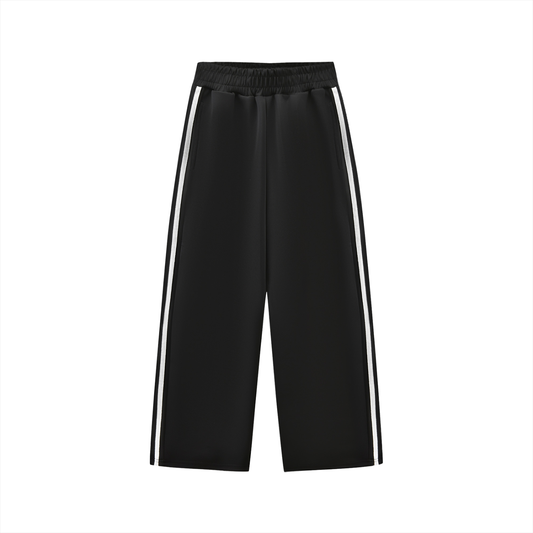 Unisex Kids' Contrast Tape Sweatpants in black