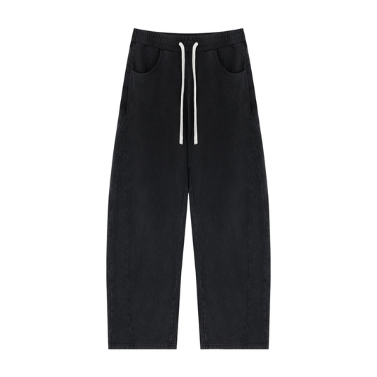 Unisex Mineral Wash Barrel Sweatpants in black