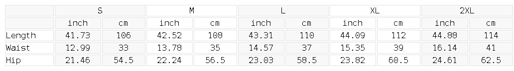 Size chart for the Unisex Mineral Wash Barrel Sweatpants