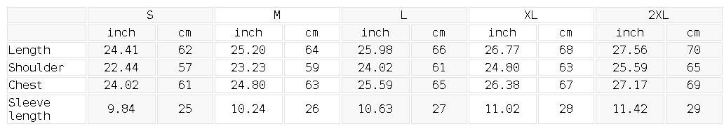 Size chart for the Unisex Mineral Wash Boxy Cotton T-Shirt